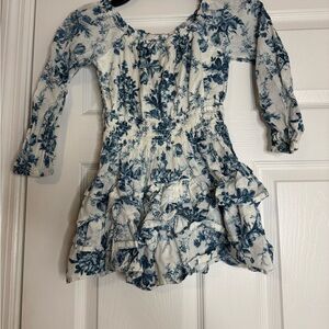 LoveShackFancy Blue Floral Kids Dress